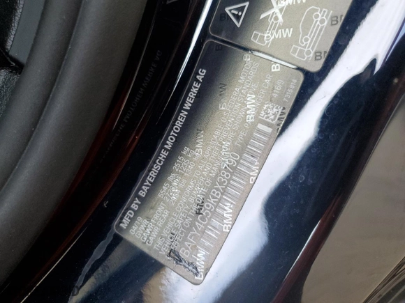 2019 BMW 8 Series M850i xDrive with VIN WBAFY4C59KBX38790, listed as a Copart auction lot 69656654 with 30,863 mi miles and Salvage Title. Bid and sale history available at carsss.com. Image 12.