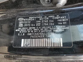 2013 Hyundai Veloster w/Gray Int z VIN KMHTC6AD9DU110094, wystawiony jako Copart lot #64660645 z przebiegiem 149 746 mil mil oraz Szkoda całkowita • Salvage title. Historia ofert i sprzedaży dostępna na DreamBid. Obrazek 12.