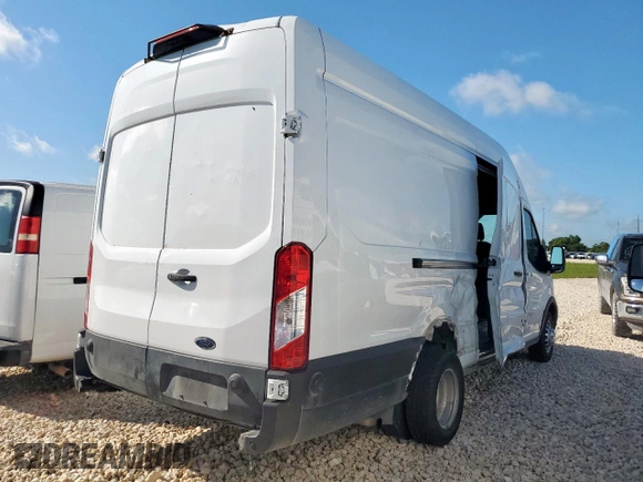 2023 Ford Transit Cargo with VIN 1FTRU8XGXPKC05787, listed as a Copart auction lot 59768665 with 24,845 mi miles and Salvage title. Bid and sale history available at DreamBid. Image 3.