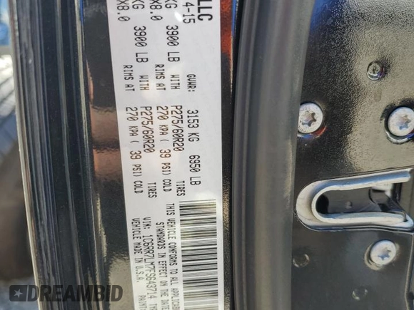 2015 Ram 1500 Big Horn z VIN 1C6RR7LM7FS643714, wystawiony jako Copart lot #49591905 z przebiegiem 97 309 mil mil oraz Szkoda całkowita • Salvage title. Historia ofert i sprzedaży dostępna na DreamBid. Obrazek 12.