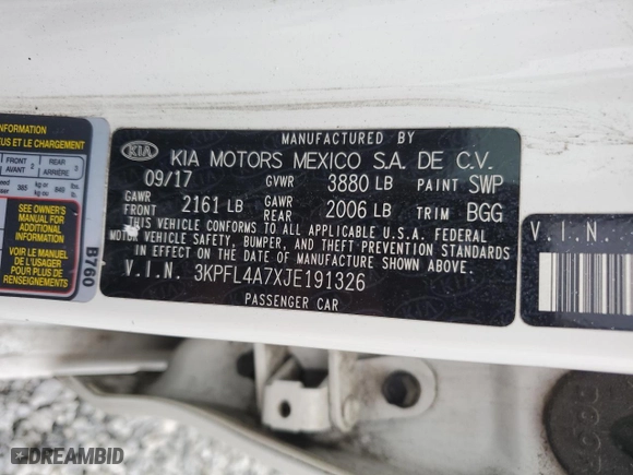 2018 Kia Forte S with VIN 3KPFL4A7XJE191326, listed as a Copart auction lot 44236855 with 92,434 mi miles and Salvage Title. Bid and sale history available at carsss.com. Image 12.