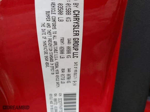2015 FIAT 500 Abarth with VIN 3C3CFFFH7FT502497, listed as a Copart auction lot 42500215 with 23,992 mi miles and Salvage Title. Bid and sale history available at carsss.com. Image 12.