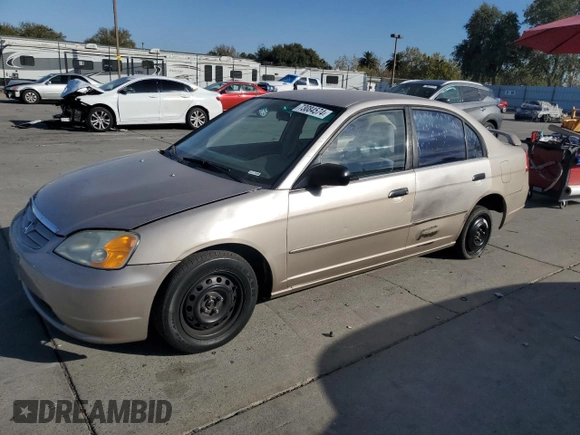 2001 Honda Civic LX with VIN 2HGES15531H611696, listed as a Copart auction lot 73084574 with 187,311 mi miles and Salvage Title. Bid and sale history available at carsss.com. Image 1.