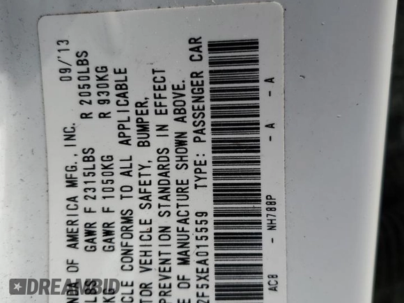 2014 Honda Accord Sedan Sport with VIN 1HGCR2F5XEA015559, listed as a Copart auction lot 48861885 with 215,965 mi miles and Salvage Title. Bid and sale history available at carsss.com. Image 14.
