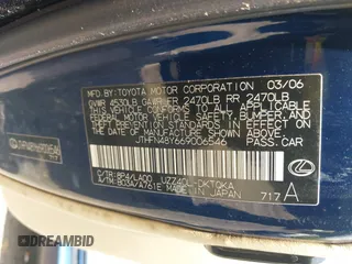 2006 Lexus SC 430 z VIN JTHFN48Y669006546, wystawiony jako IAAI lot #42119904 z przebiegiem 93 250 mil mil oraz . Historia ofert i sprzedaży dostępna na DreamBid. Obrazek 9.