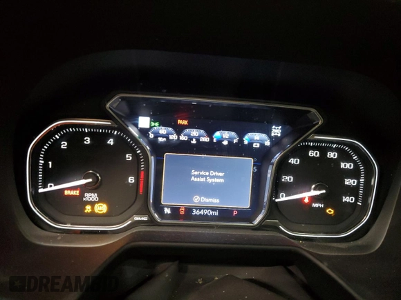2021 GMC Yukon XL SLT with VIN 1GKS2GKDXMR464592, listed as a Copart auction lot 43349855 with 36,490 mi miles and Salvage Title. Bid and sale history available at carsss.com. Image 9.