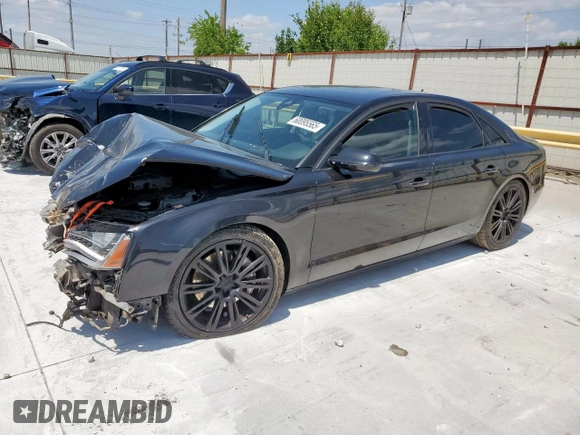 2013 Audi A8 3.0L with VIN WAUAGAFD7DN015052, listed as a Copart auction lot 60095565 with Not provided miles and Salvage title. Bid and sale history available at DreamBid. Image 1.