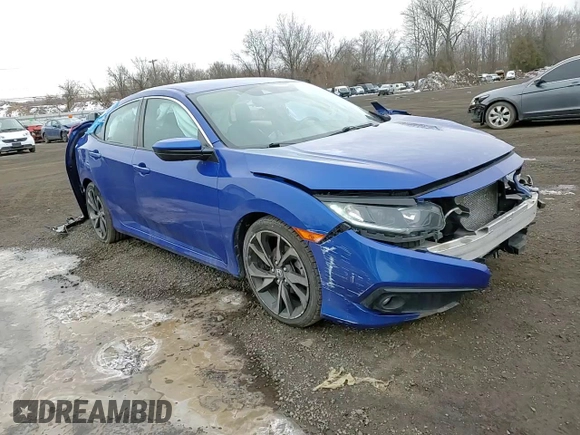 2019 Honda Civic Sport with VIN 2HGFC2F82KH536524, listed as a Copart auction lot 45204115 with 74,808 mi miles and Salvage Title. Bid and sale history available at DreamBid. Image 11.