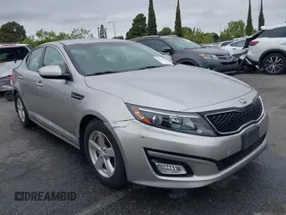 2015 Kia Optima LX with VIN KNAGM4A78F5584534, listed as a IAAI auction lot 42182927 with 63,225 mi miles and . Bid and sale history available at carsss.com. Image 1.