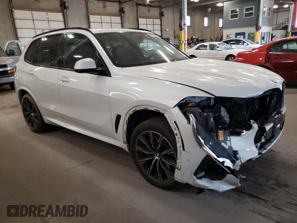2020 BMW X5 M50i with VIN 5UXJU4C00L9C27198, listed as a Copart auction lot 76705264 with 0 mi miles and Salvage Title. Bid and sale history available at carsss.com. Image 4.