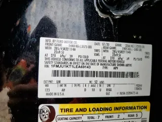 2020 Ford Expedition Limited z VIN 1FMJU1KT1LEA69143, wystawiony jako Copart lot #58262515 z przebiegiem 84 505 mil mil oraz Szkoda całkowita • Salvage title. Historia ofert i sprzedaży dostępna na DreamBid. Obrazek 14.