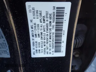 2015 Honda Accord LX with VIN 1HGCR2F34FA137785, listed as a Copart auction lot 45862725 with 91,542 mi miles and Salvage Title. Bid and sale history available at DreamBid. Image 12.