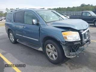 2012 Nissan Armada SV z VIN 5N1BA0ND4CN611735, wystawiony jako IAAI lot #40437874 z przebiegiem 128 752 mil mil oraz . Historia ofert i sprzedaży dostępna na DreamBid. Obrazek 1.
