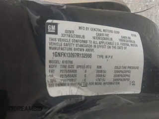 2007 Chevrolet Tahoe LT z VIN 1GNFK13097R132998, wystawiony jako IAAI lot #42257393 z przebiegiem 288 126 mil mil oraz . Historia ofert i sprzedaży dostępna na DreamBid. Obrazek 9.