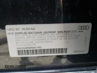 2015 Audi A8 4.0T z VIN WAU32AFD8FN001493, wystawiony jako Copart lot #57394315 z przebiegiem 120 464 mil mil oraz Szkoda całkowita • Salvage title. Historia ofert i sprzedaży dostępna na DreamBid. Obrazek 12.