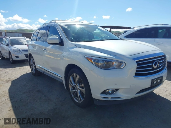 2014 Infiniti QX60 with VIN 5N1AL0MM9EC514942, listed as a IAAI auction lot 41807452 with 178,540 mi miles and . Bid and sale history available at DreamBid. Image 1.