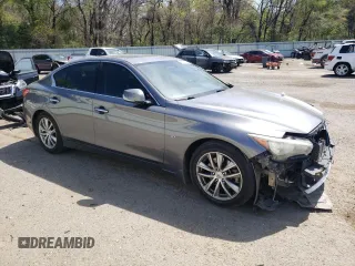 2014 Infiniti Q50 Premium with VIN JN1BV7AP5EM681046, listed as a Copart auction lot 50008295 with 155,649 mi miles and Salvage Title. Bid and sale history available at carsss.com. Image 4.