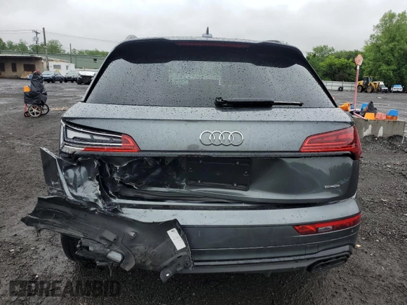 2023 Audi Q5 S line Premium Plus with VIN WA1EAAFY4P2130829, listed as a Copart auction lot 59838705 with 5,901 mi miles and Salvage title. Bid and sale history available at DreamBid. Image 6.