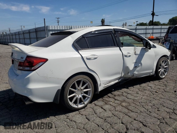 2015 Honda Civic Si with VIN 2HGFB6E50FH703552, listed as a Copart auction lot 57911915 with 104,489 mi miles and Salvage title. Bid and sale history available at DreamBid. Image 3.