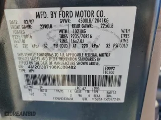 2008 Mercury Mariner Premier with VIN 4M2CU87108KJ08482, listed as a Copart auction lot 75769574 with 155,075 mi miles and Salvage Title. Bid and sale history available at carsss.com. Image 13.