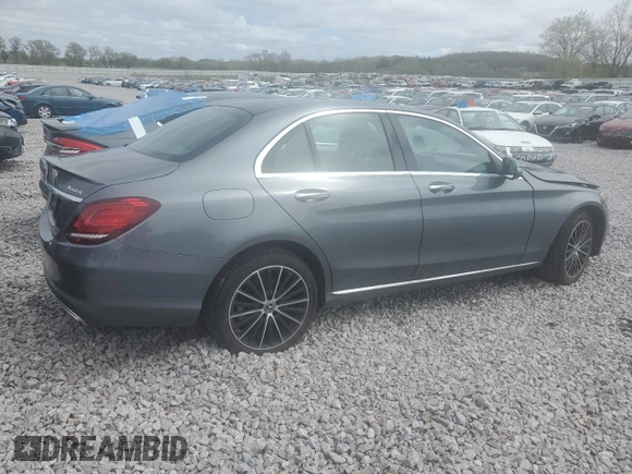 2021 Mercedes-Benz C 300 with VIN W1KWF8EB8MR605571, listed as a Copart auction lot 55289805 with 41,529 mi miles and Salvage title. Bid and sale history available at DreamBid. Image 3.