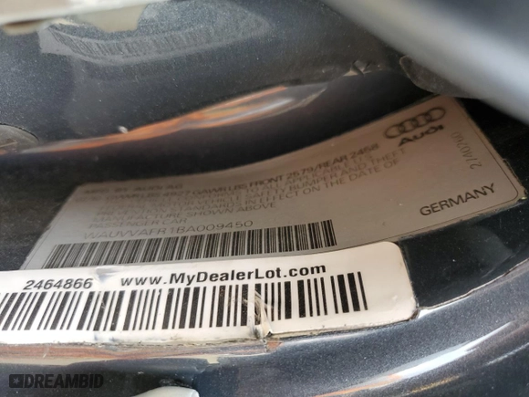 2011 Audi S5 Prestige with VIN WAUVVAFR1BA009450, listed as a Copart auction lot 81545854 with 150,553 mi miles and Salvage Title. Bid and sale history available at carsss.com. Image 12.