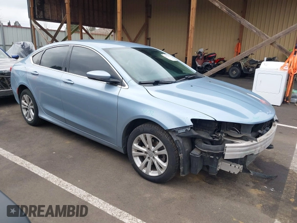 2015 Chrysler 200 Limited with VIN 1C3CCCAB6FN698328, listed as a IAAI auction lot 41776647 with 108,649 mi miles. Bid and sale history available at carsss.com. Image 1.