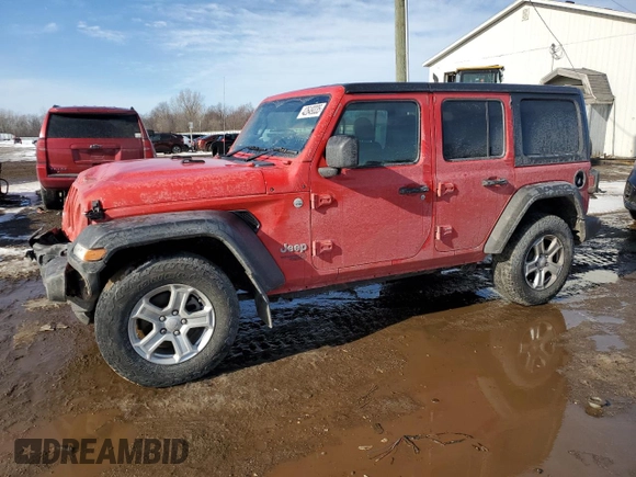2021 Jeep Wrangler Unlimited Sport with VIN 1C4HJXKN2MW640909, listed as a Copart auction lot 42649335 with Not provided miles and Clean title. Bid and sale history available at DreamBid. Image 1.