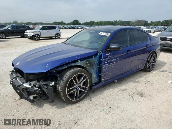 2023 BMW M5 with VIN WBS83CH06PCM62287, listed as a Copart auction lot 54581894 with 0 mi miles and Salvage Title. Bid and sale history available at carsss.com. Image 1.