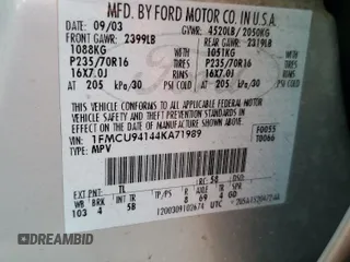 2004 Ford Escape Limited with VIN 1FMCU94144KA71989, listed as a Copart auction lot 49144075 with 144,282 mi miles and Clean Title. Bid and sale history available at carsss.com. Image 13.