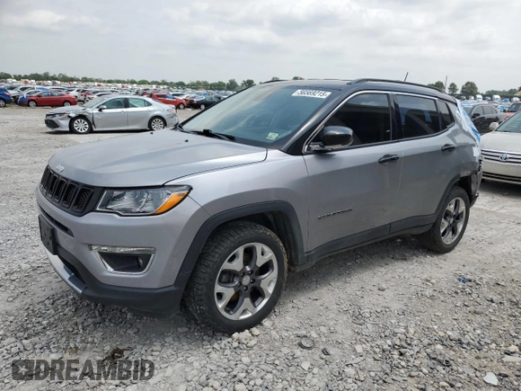 2020 Jeep Compass Limited z VIN 3C4NJDCB0LT106804, wystawiony jako Copart lot #56569215 z przebiegiem 82 747 mil mil oraz Szkoda całkowita • Salvage title. Historia ofert i sprzedaży dostępna na DreamBid. Obrazek 1.