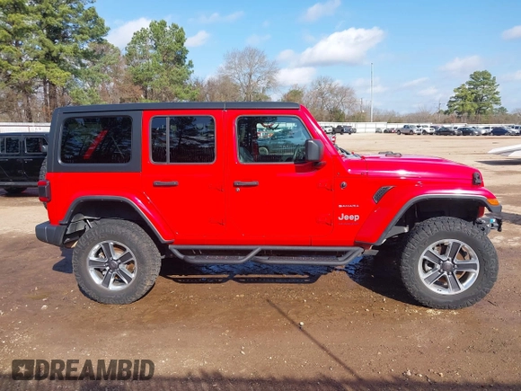 2018 Jeep Wrangler Unlimited Sahara z VIN 1C4HJXEN7JW224927, wystawiony jako IAAI lot #41515557 z przebiegiem 81 138 mil mil oraz . Historia ofert i sprzedaży dostępna na DreamBid. Obrazek 14.