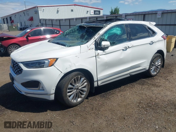2020 Ford Edge Titanium z VIN 2FMPK4K96LBB46218, wystawiony jako IAAI lot #42750160 z przebiegiem 56 720 mil mil oraz . Historia ofert i sprzedaży dostępna na DreamBid. Obrazek 18.