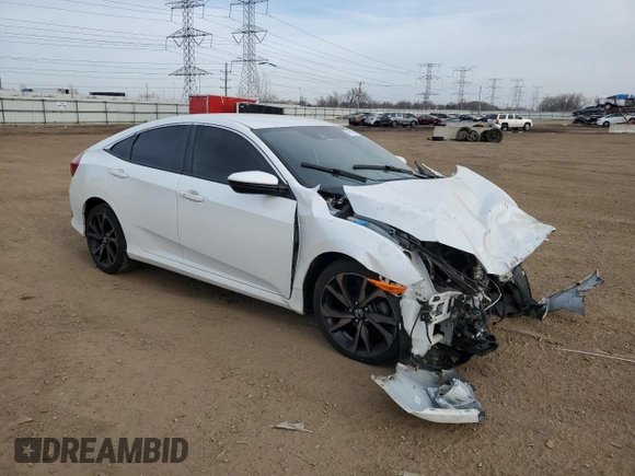 2021 Honda Civic Sport with VIN 2HGFC2F86MH543947, listed as a Copart auction lot 49189245 with Not Provided miles and Salvage Title. Bid and sale history available at DreamBid. Image 4.