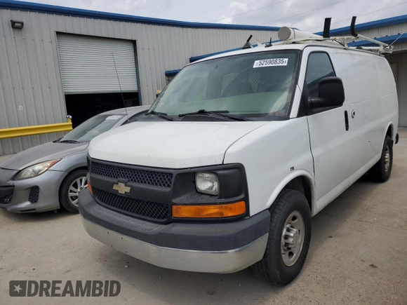 2014 Chevrolet Express Cargo with VIN 1GCWGFCA2E1915057, listed as a Copart auction lot 52590835 with 148,704 mi miles and Clean title. Bid and sale history available at DreamBid. Image 1.