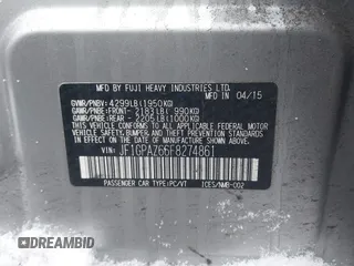 2015 Subaru Impreza Special Sports Limited с VIN JF1GPAZ66F8274861, выставлен на аукционе IAAI как лот 41566539 с пробегом 99 463 миль миль и . История ставок и продаж доступна на DreamBid. Изображение 9.