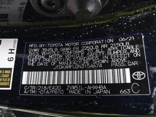 2022 Toyota Prius L Eco with VIN JTDKAMFU2N3154674, listed as a IAAI auction lot 41977505 with 61,552 mi miles and . Bid and sale history available at DreamBid. Image 9.
