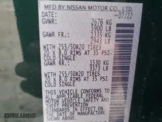 2022 Nissan Pathfinder Platinum with VIN 5N1DR3DG3NC266310, listed as a Copart auction lot 43076525 with 65,931 mi miles and Salvage Title. Bid and sale history available at carsss.com. Image 13.