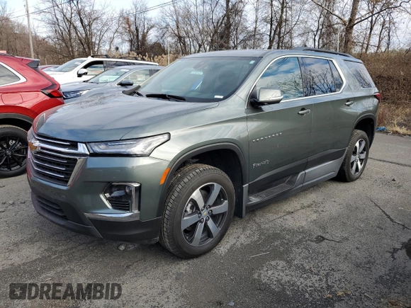 2022 Chevrolet Traverse LT Leather with VIN 1GNERHKW9NJ105351, listed as a Copart auction lot 83331064 with 25,013 mi miles and Salvage Title. Bid and sale history available at carsss.com. Image 1.