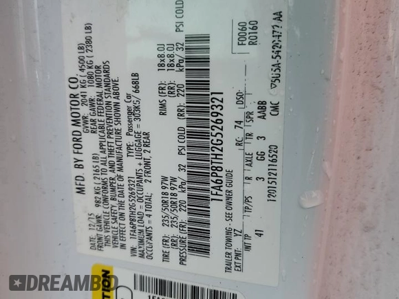 2016 Ford Mustang EcoBoost z VIN 1FA6P8TH2G5269321, wystawiony jako Copart lot #51237605 z przebiegiem 88 674 mil mil oraz Szkoda całkowita • Salvage title. Historia ofert i sprzedaży dostępna na DreamBid. Obrazek 12.