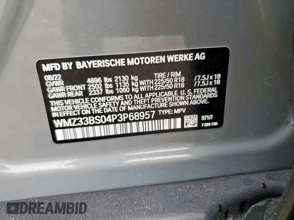 2023 MINI Countryman John Cooper Works with VIN WMZ33BS04P3P68957, listed as a Copart auction lot 61590245 with 28,518 mi miles and Salvage title. Bid and sale history available at DreamBid. Image 12.