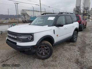2021 Ford Bronco Sport Badlands with VIN 3FMCR9D94MRA30295, listed as a IAAI auction lot 41599788 with 97,139 mi miles. Bid and sale history available at carsss.com. Image 2.