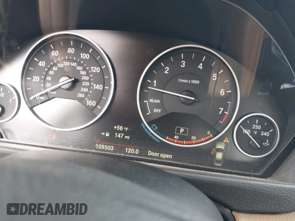 2015 BMW 3 Series 328i with VIN WBA3A5C59FF606446, listed as a IAAI auction lot 41059621 with 109,503 mi miles. Bid and sale history available at carsss.com. Image 7.
