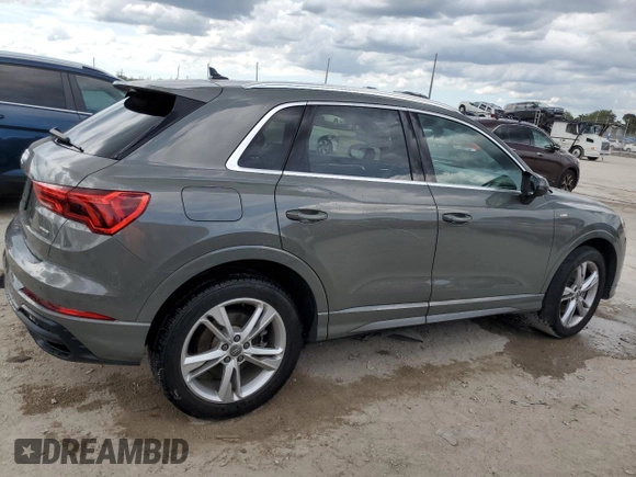2020 Audi Q3 S line Premium with VIN WA1DECF38L1076385, listed as a Copart auction lot 47289355 with 67,536 mi miles and Non repairable. Bid and sale history available at DreamBid. Image 3.