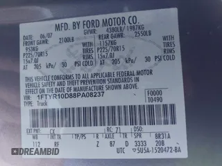 2008 Ford Ranger XL with VIN 1FTYR10D88PA08237, listed as a IAAI auction lot 41938220 with 187,820 mi miles and . Bid and sale history available at DreamBid. Image 9.
