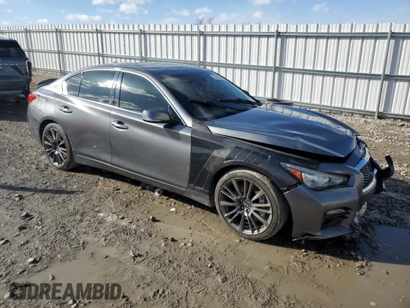 2016 Infiniti Q50 Red Sport 400 with VIN JN1FV7AR8GM451720, listed as a Copart auction lot 50495645 with 122,158 mi miles and Clean Title. Bid and sale history available at DreamBid. Image 4.