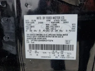 2008 Ford F-150 STX with VIN 1FTRX12W68KD17274, listed as a Copart auction lot 54899125 with 290,671 mi miles and Clean Title. Bid and sale history available at carsss.com. Image 12.
