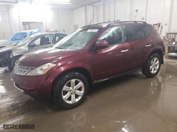 2007 Nissan Murano S with VIN JN8AZ08W87W618102, listed as a Copart auction lot 77898514 with 128,790 mi miles and Salvage Title. Bid and sale history available at carsss.com. Image 1.