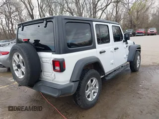 2018 Jeep Wrangler Unlimited Sport z VIN 1C4HJXDN3JW142453, wystawiony jako IAAI lot #41889589 z przebiegiem 53 693 mil mil oraz . Historia ofert i sprzedaży dostępna na DreamBid. Obrazek 4.