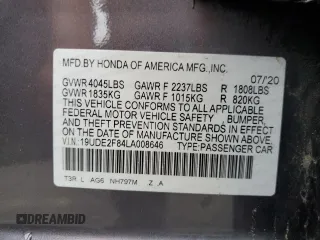 2020 Acura ILX Premium with VIN 19UDE2F84LA008646, listed as a Copart auction lot 63190825 with Not provided miles and Salvage title. Bid and sale history available at DreamBid. Image 12.